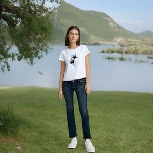 PAIGE Skyline Straight Dark Wash Blue Jeans Womens Sz 29 31W VG